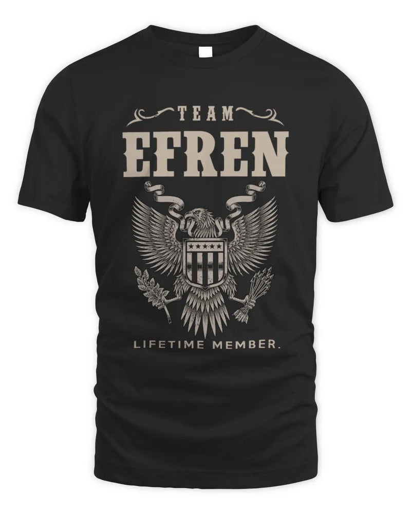EFREN TP06-K82 – Personalized Classic Style Apparel “Team NAME Lifetime Member” - Unisex Standard T-Shirt - Black