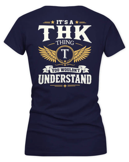 THK KT06-M008 It’s a [NAME] Thing – You Wouldn’t Understand | Personalized Vintage T-Shirt - Women's V-Neck T-Shirt - Navy