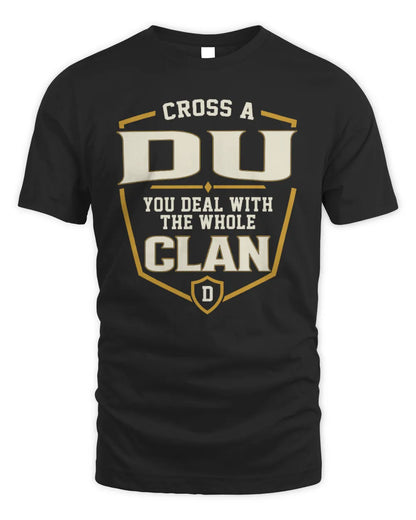 DU NT1-K008 Cross A/An NAME, You Deal With the Whole Clan | Personalized Vintage T-Shirt - Unisex Standard T-Shirt - Black