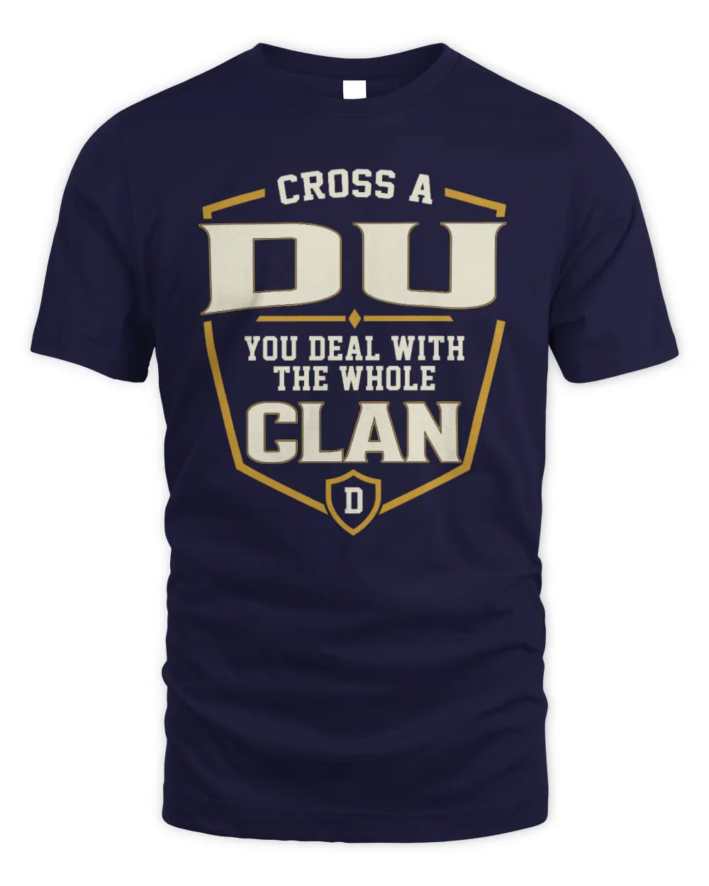 DU NT1-K008 Cross A/An NAME, You Deal With the Whole Clan | Personalized Vintage T-Shirt - Unisex Standard T-Shirt - Navy