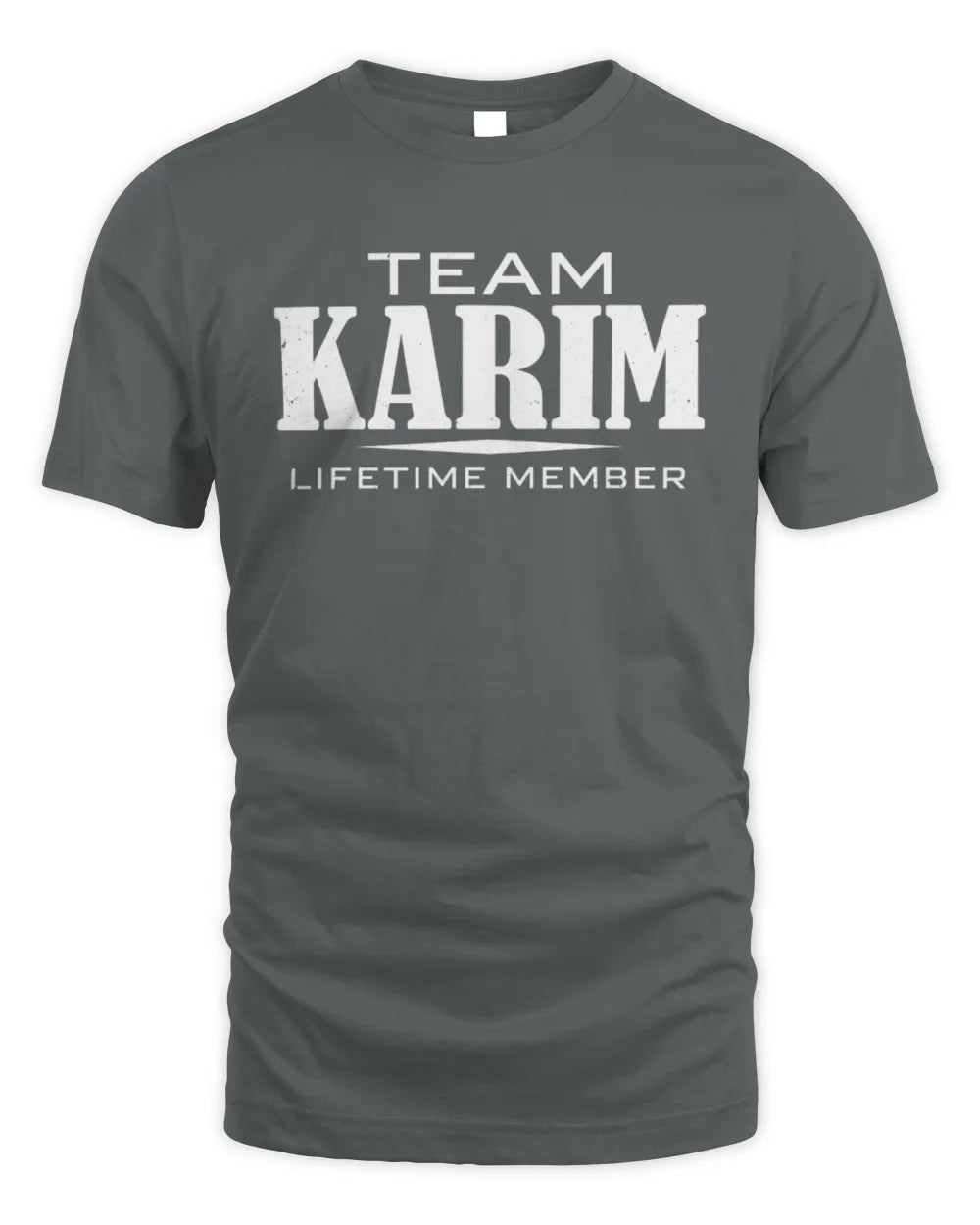 KARIM BL62-K4-128 - Personalized “Team NAME Lifetime Member” - Unisex Standard T-Shirt - Charcoal