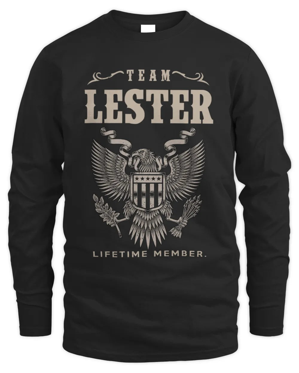 LESTER TP06-K82 – Personalized Classic Style Apparel “Team NAME Lifetime Member” - Men's Long Sleeved T-Shirt - Black