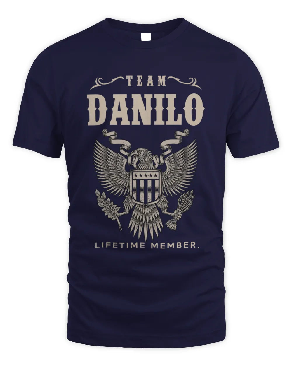 DANILO TP06-K82 – Personalized Classic Style Apparel “Team NAME Lifetime Member” - Unisex Standard T-Shirt - Navy