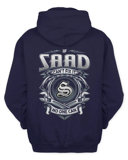 SAAD AP81-K4-626 - Personalized Ahmed Quote Apparel “If Ahmed Can't Fix It, No One Can” - Unisex Hoodie - Navy
