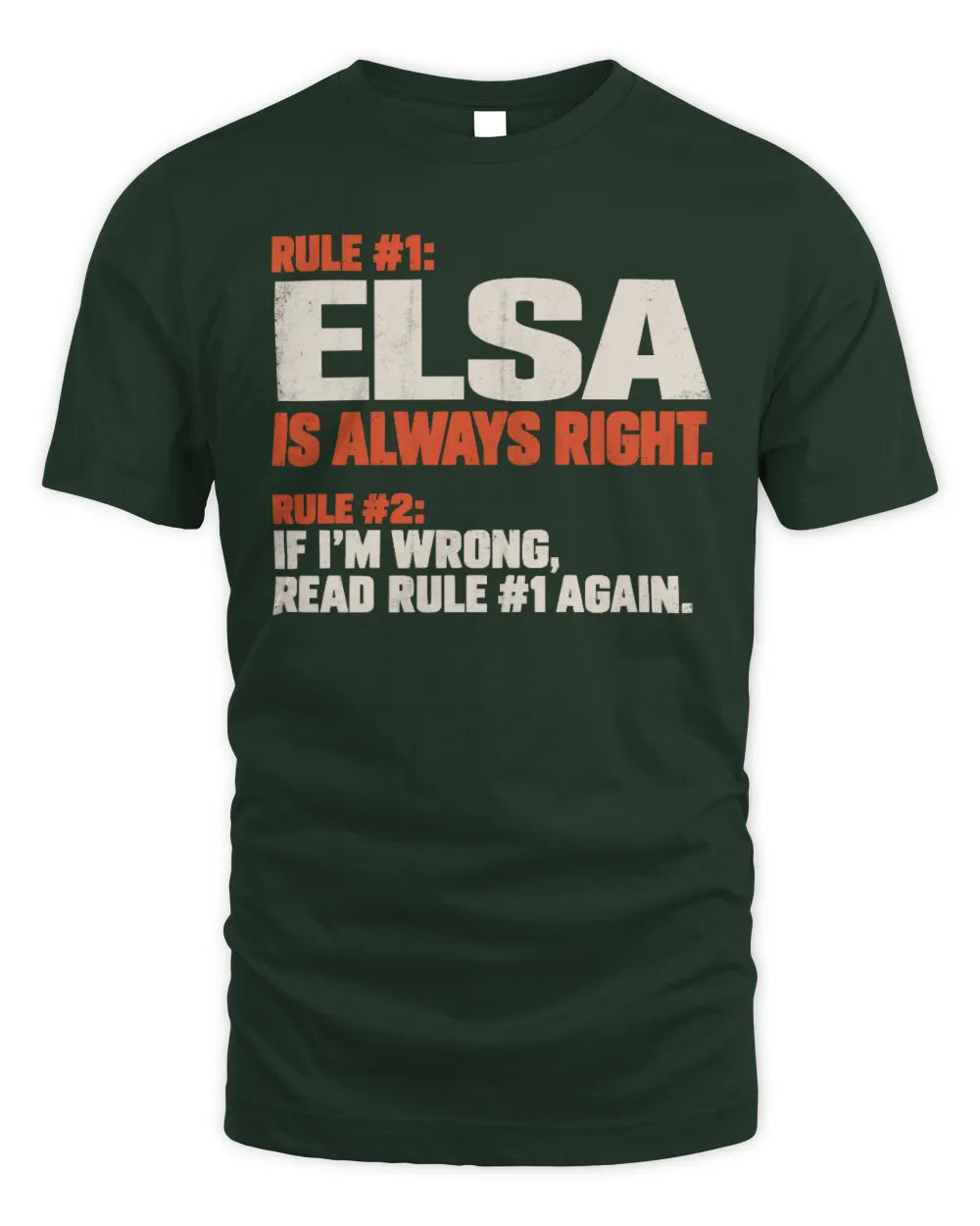 ELSA NP1-H006 
Always Right Personalized Name T-Shirt – Funny Custom Name Shirt - Unisex Standard T-Shirt - Forest Green