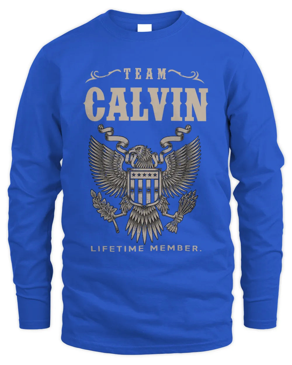 CALVIN TP06-K82 – Personalized Classic Style Apparel “Team NAME Lifetime Member” - Men's Long Sleeved T-Shirt - Royal