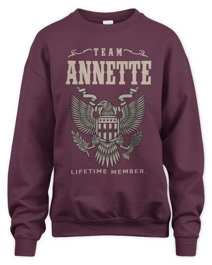 ANNETTE TP06-K82 – Personalized Classic Style Apparel “Team NAME Lifetime Member” - Unisex Sweatshirt - Maroon