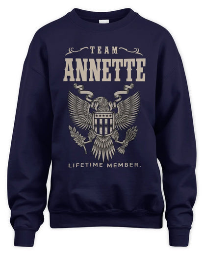 ANNETTE TP06-K82 – Personalized Classic Style Apparel “Team NAME Lifetime Member” - Unisex Sweatshirt - Navy