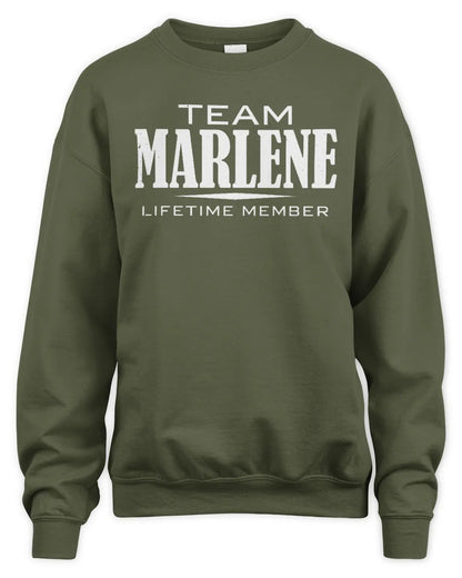 MARLENE BL62-K4-128 - Personalized “Team NAME Lifetime Member” - Unisex Sweatshirt - Military Green
