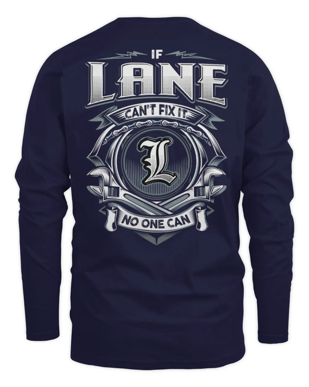 LANE AP81-K4-626 - Personalized Ahmed Quote Apparel “If Ahmed Can't Fix It, No One Can” - Men's Long Sleeved T-Shirt - Navy