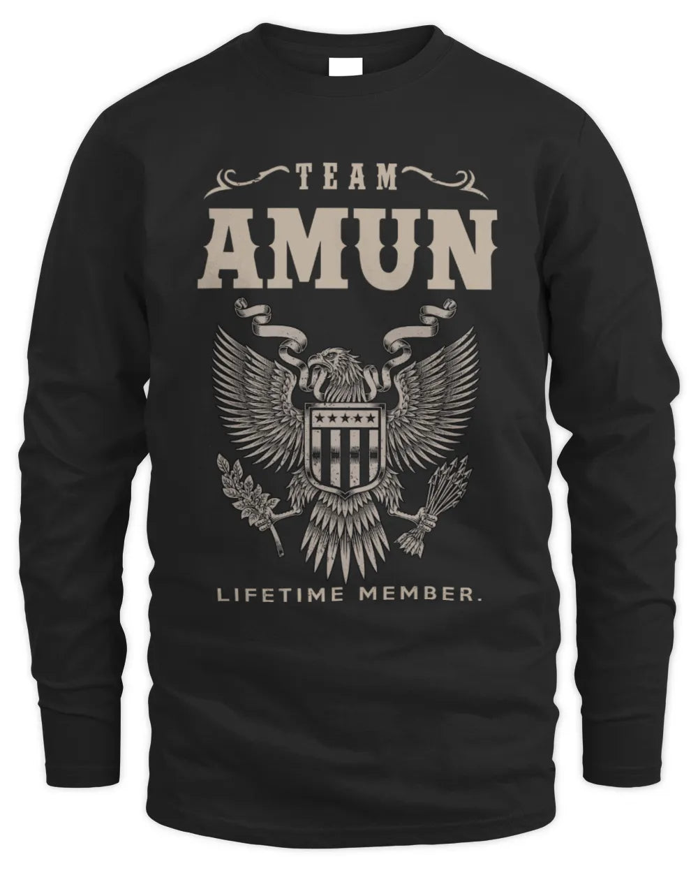 AMUN TP06-K82 – Personalized Classic Style Apparel “Team NAME Lifetime Member” - Men's Long Sleeved T-Shirt - Black