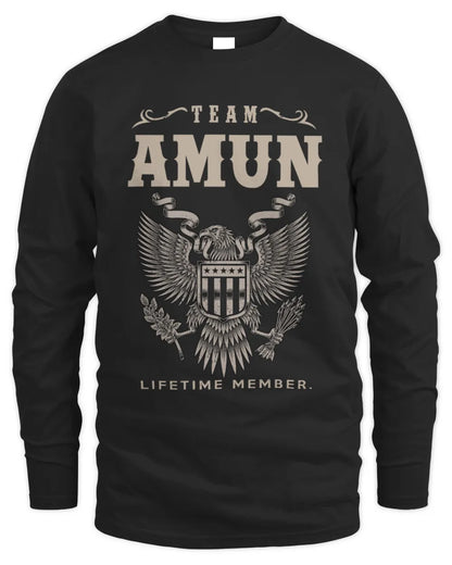AMUN TP06-K82 – Personalized Classic Style Apparel “Team NAME Lifetime Member” - Men's Long Sleeved T-Shirt - Black