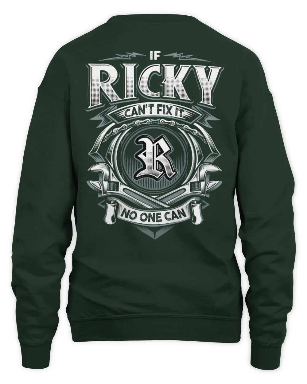 RICKY AP81-K4-626 - Personalized Ahmed Quote Apparel “If Ahmed Can't Fix It, No One Can” - Unisex Sweatshirt - Forest Green