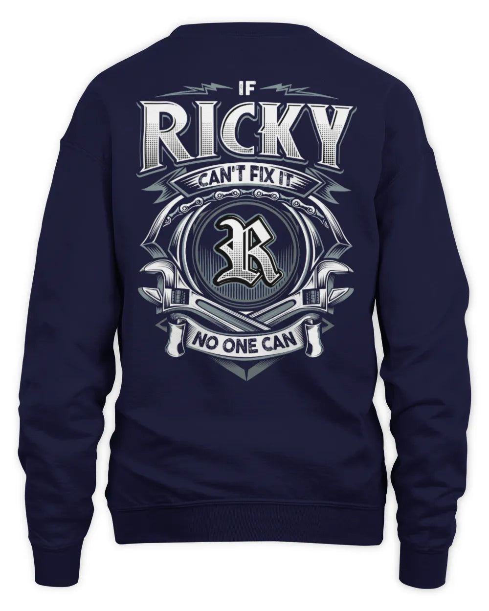 RICKY AP81-K4-626 - Personalized Ahmed Quote Apparel “If Ahmed Can't Fix It, No One Can” - Unisex Sweatshirt - Navy