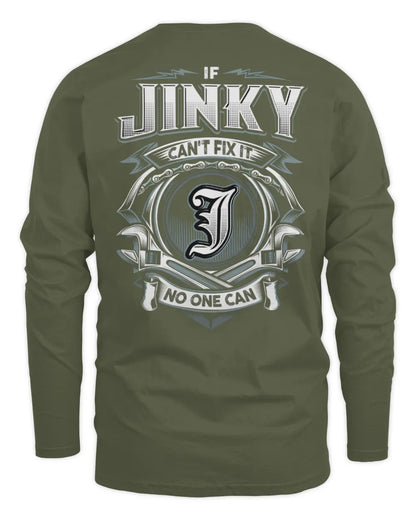 JINKY AP81-K4-626 - Personalized Ahmed Quote Apparel “If Ahmed Can't Fix It, No One Can” - Men's Long Sleeved T-Shirt - Military Green