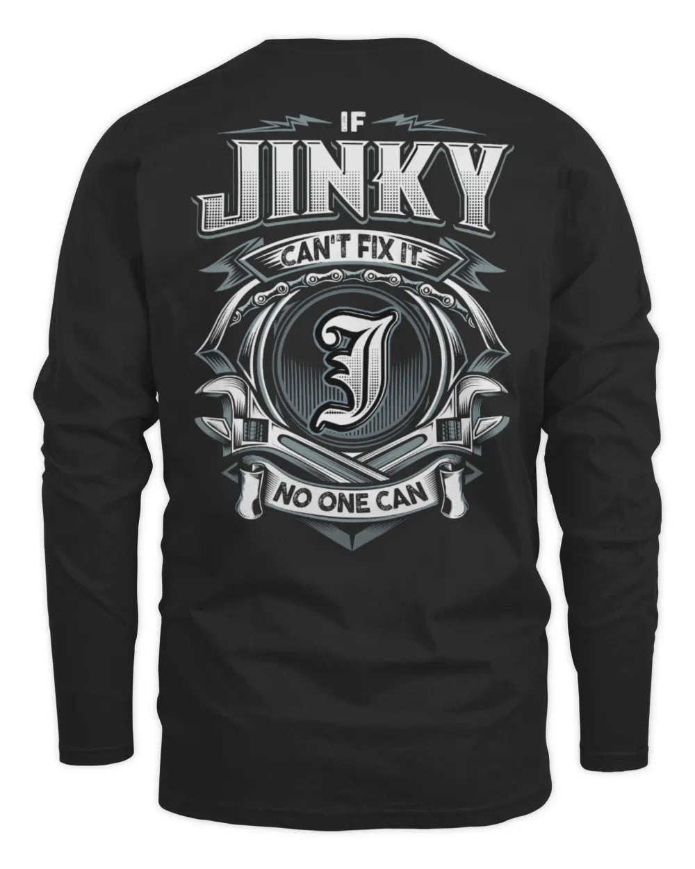 JINKY AP81-K4-626 - Personalized Ahmed Quote Apparel “If Ahmed Can't Fix It, No One Can” - Men's Long Sleeved T-Shirt - Black