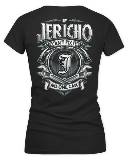 JERICHO AP81-K4-626 - Personalized Ahmed Quote Apparel “If Ahmed Can't Fix It, No One Can” - Women's V-Neck T-Shirt - Black