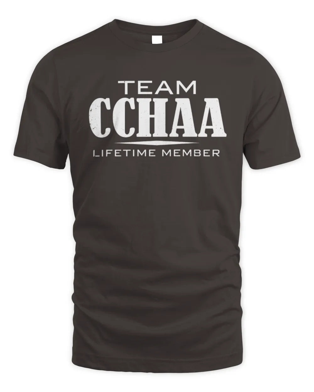 CCHAA BL62-K4-128 - Personalized “Team NAME Lifetime Member” - Unisex Standard T-Shirt - Dark Chocolate