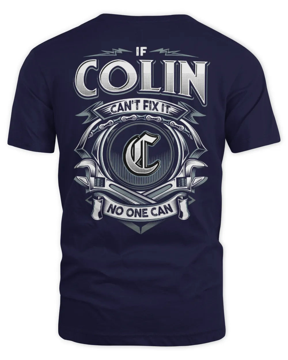 COLIN AP81-K4-626 - Personalized Ahmed Quote Apparel “If Ahmed Can't Fix It, No One Can” - Unisex Standard T-Shirt - Navy