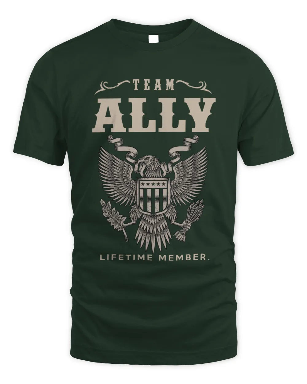ALLY TP06-K82 – Personalized Classic Style Apparel “Team NAME Lifetime Member” - Unisex Standard T-Shirt - Forest Green