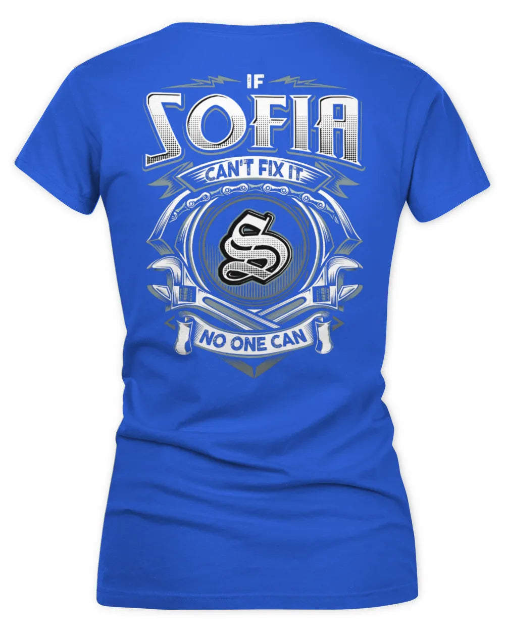 SOFIA AP81-K4-626 - Personalized Ahmed Quote Apparel “If Ahmed Can't Fix It, No One Can” - Women's V-Neck T-Shirt - Royal