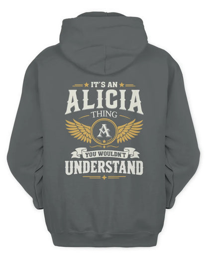 ALICIA KT06-M008 It’s a [NAME] Thing – You Wouldn’t Understand | Personalized Vintage T-Shirt - Unisex Hoodie - Charcoal