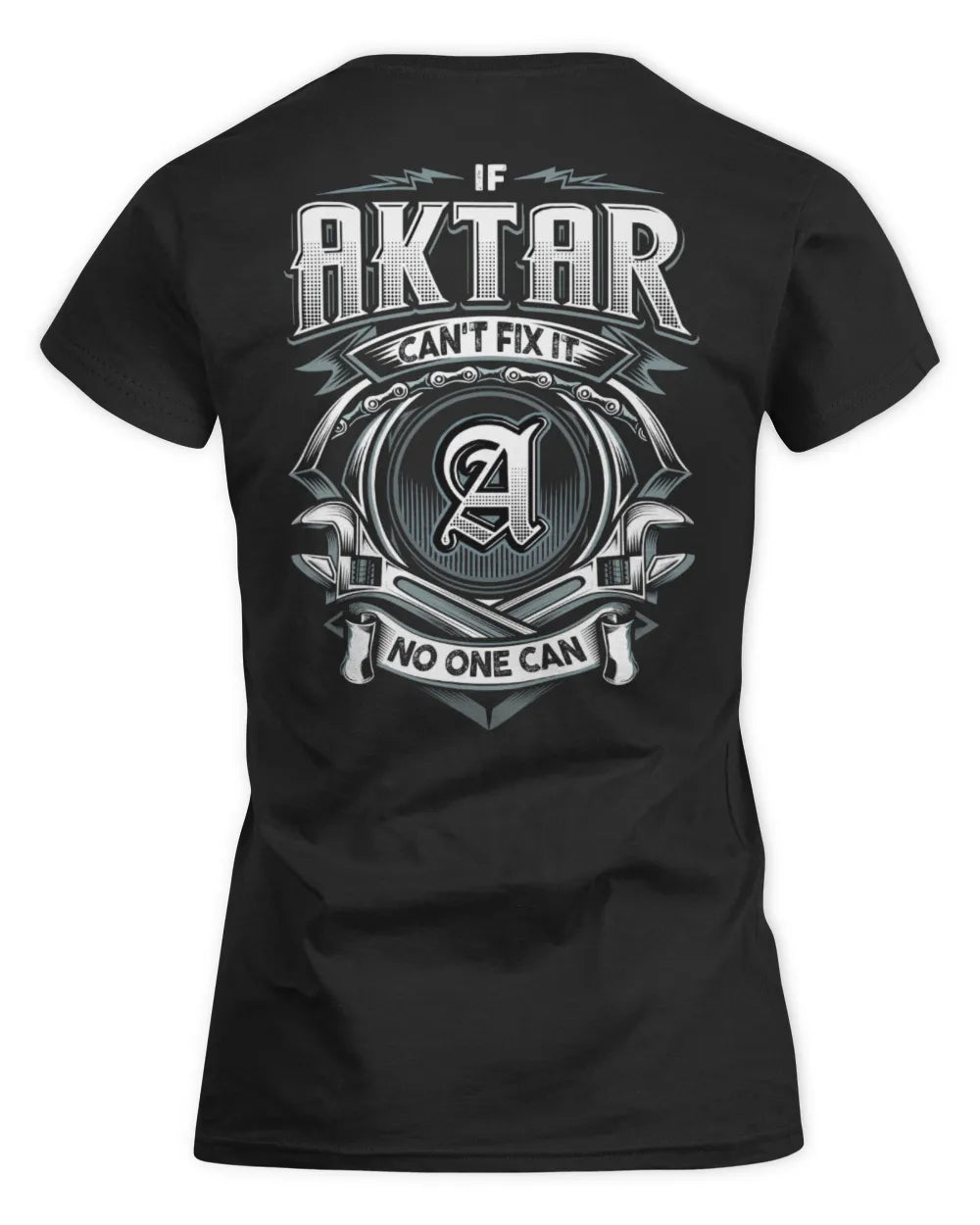 AKTAR AP81-K4-626 - Personalized Ahmed Quote Apparel “If Ahmed Can't Fix It, No One Can” - Women's Standard T-Shirt - Black