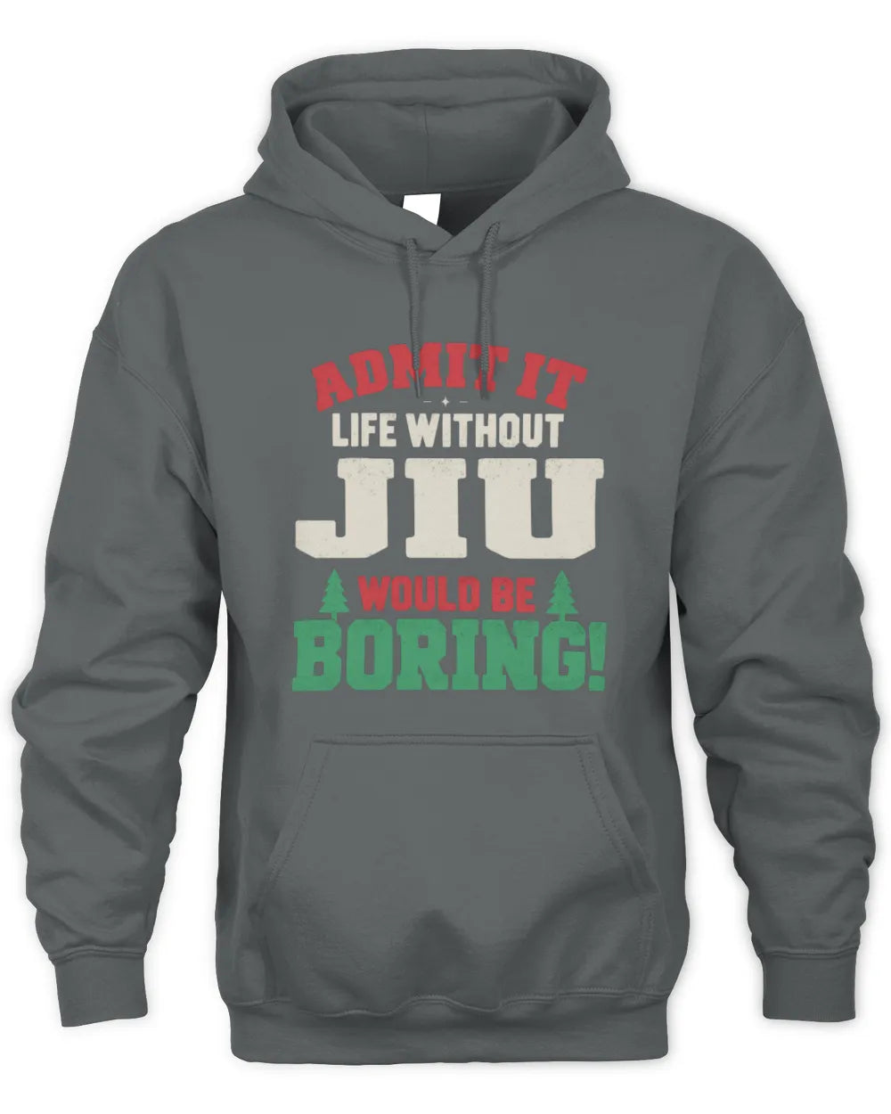 JIU P5 TH08 Christmas T-Shirt – “Life Without NAME Would Be Boring” - Unisex Hoodie - Charcoal