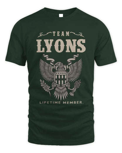 LYONS TP06-K82 – Personalized Classic Style Apparel “Team NAME Lifetime Member” - Unisex Standard T-Shirt - Forest Green