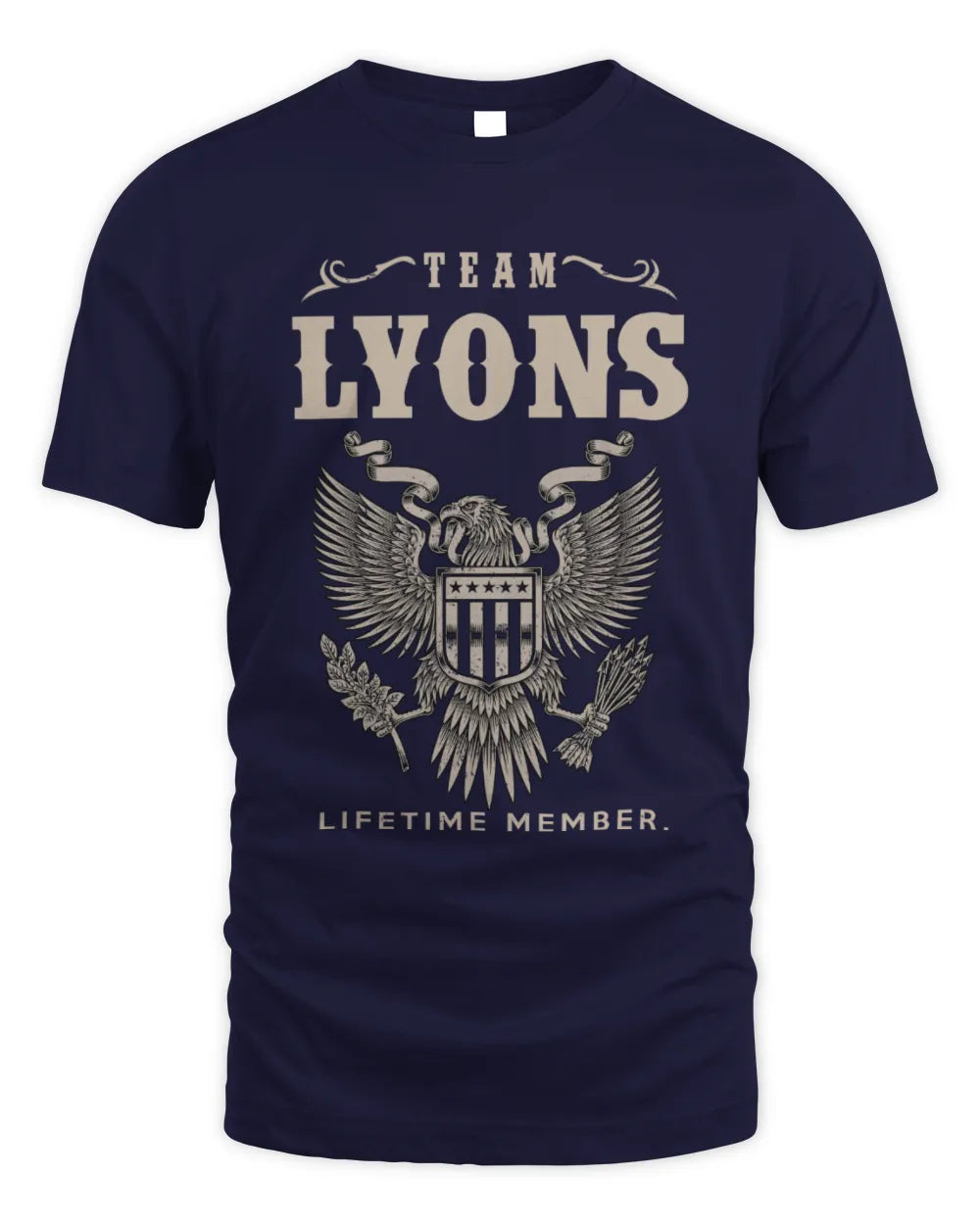 LYONS TP06-K82 – Personalized Classic Style Apparel “Team NAME Lifetime Member” - Unisex Standard T-Shirt - Navy