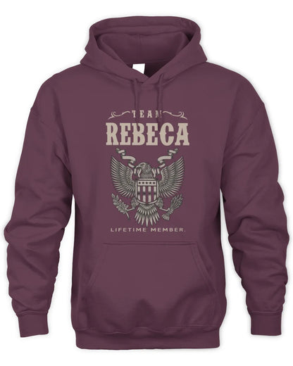 REBECA TP06-K82 – Personalized Classic Style Apparel “Team NAME Lifetime Member” - Unisex Hoodie - Maroon
