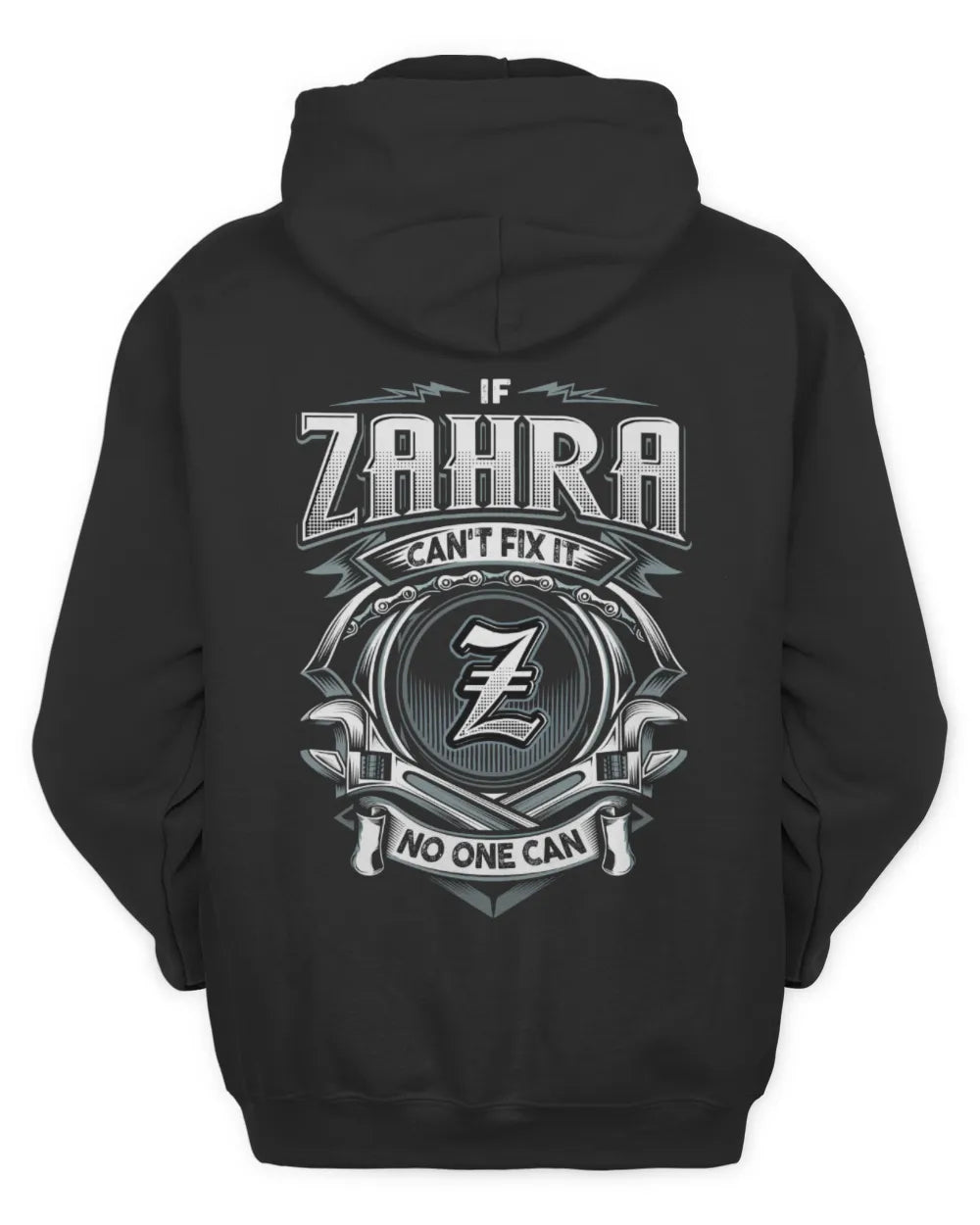 ZAHRA AP81-K4-626 - Personalized Ahmed Quote Apparel “If Ahmed Can't Fix It, No One Can” - Unisex Hoodie - Black