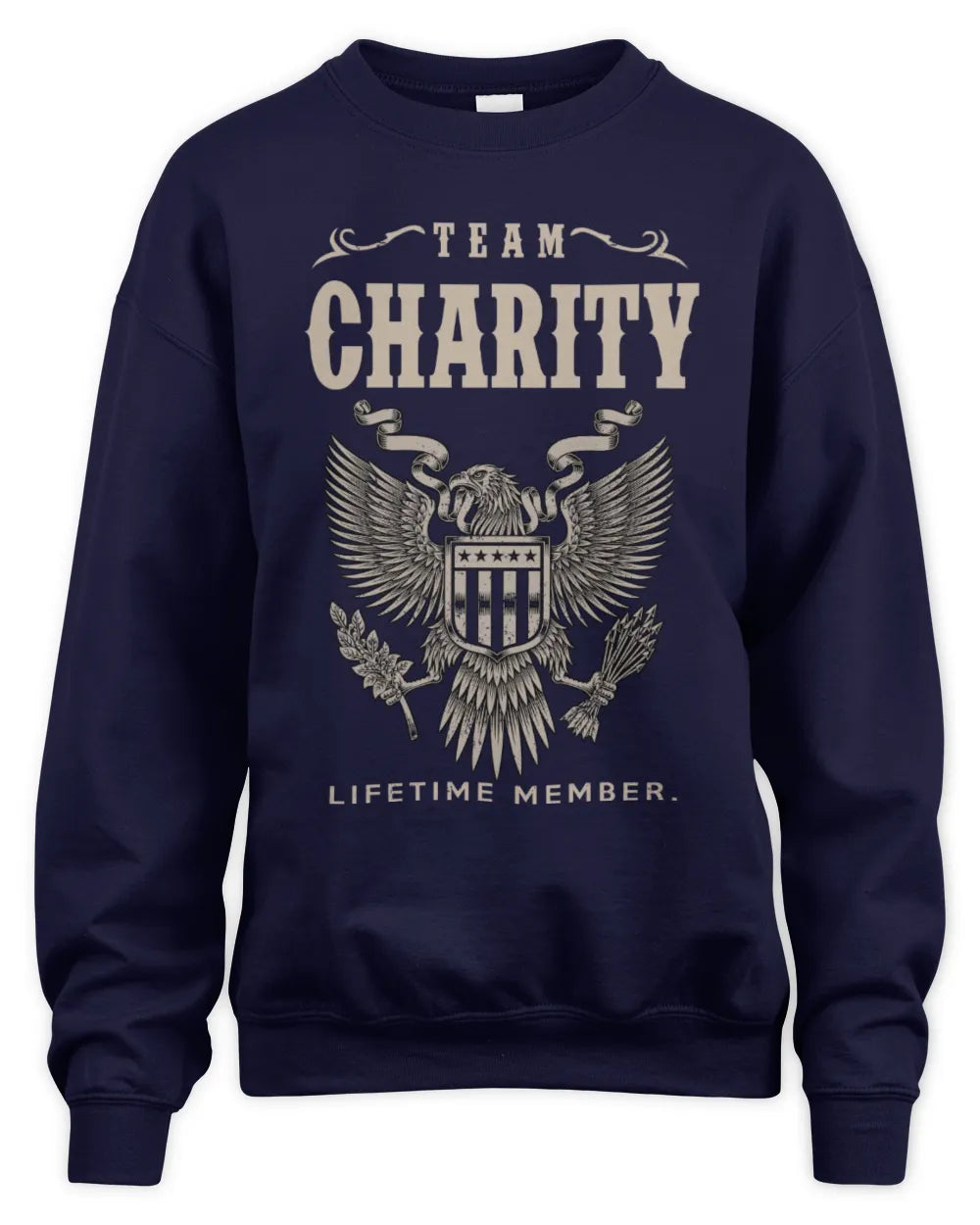 CHARITY TP06-K82 – Personalized Classic Style Apparel “Team NAME Lifetime Member” - Unisex Sweatshirt - Navy