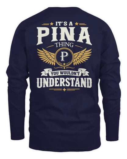 PINA KT06-M008 It’s a [NAME] Thing – You Wouldn’t Understand | Personalized Vintage T-Shirt - Men's Long Sleeved T-Shirt - Navy