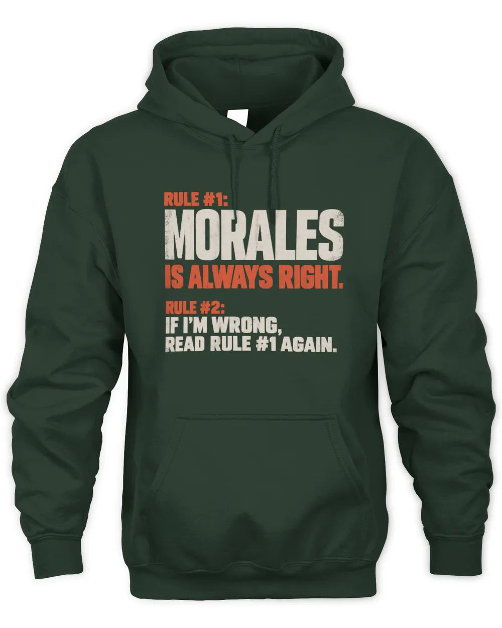 MORALES NP1-H006 - Always Right Personalized Name T-Shirt – Funny Custom Name Shirt - Unisex Hoodie - Forest Green