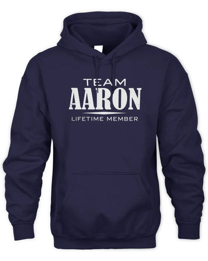 AARON BL62-K4-128 - Personalized “Team NAME Lifetime Member” - Unisex Hoodie - Navy