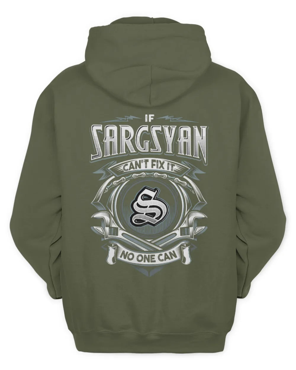 SARGSYAN AP81-K4-626 - Personalized Ahmed Quote Apparel “If Ahmed Can't Fix It, No One Can” - Unisex Hoodie - Military Green