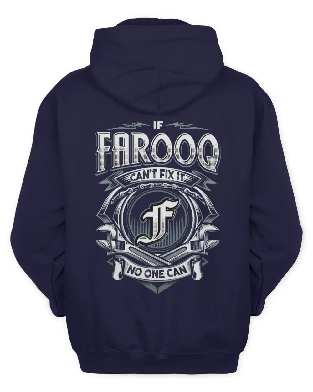 FAROOQ AP81-K4-626 - Personalized Ahmed Quote Apparel “If Ahmed Can't Fix It, No One Can” - Unisex Hoodie - Navy