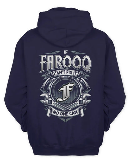 FAROOQ AP81-K4-626 - Personalized Ahmed Quote Apparel “If Ahmed Can't Fix It, No One Can” - Unisex Hoodie - Navy