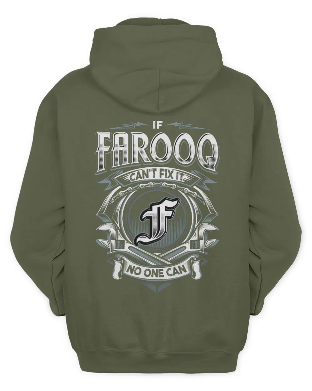 FAROOQ AP81-K4-626 - Personalized Ahmed Quote Apparel “If Ahmed Can't Fix It, No One Can” - Unisex Hoodie - Military Green