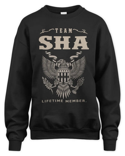 SHA TP06-K82 – Personalized Classic Style Apparel “Team NAME Lifetime Member” - Unisex Sweatshirt - Black