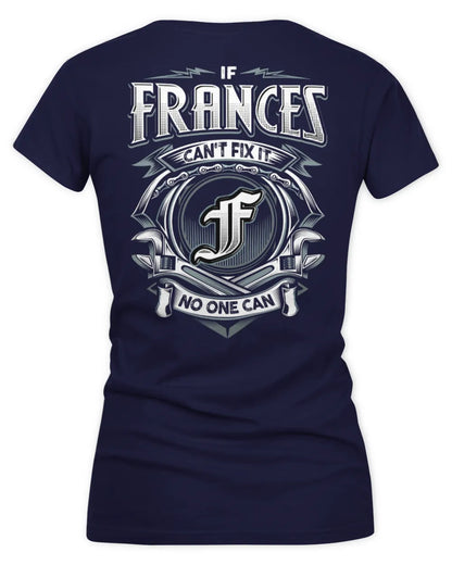 FRANCES AP81-K4-626 - Personalized Ahmed Quote Apparel “If Ahmed Can't Fix It, No One Can” - Women's V-Neck T-Shirt - Navy