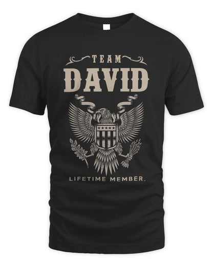 DAVID TP06-K82 – Personalized Classic Style Apparel “Team NAME Lifetime Member” - Unisex Standard T-Shirt - Black