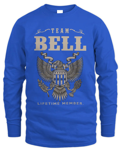 BELL TP06-K82 – Personalized Classic Style Apparel “Team NAME Lifetime Member” - Men's Long Sleeved T-Shirt - Royal