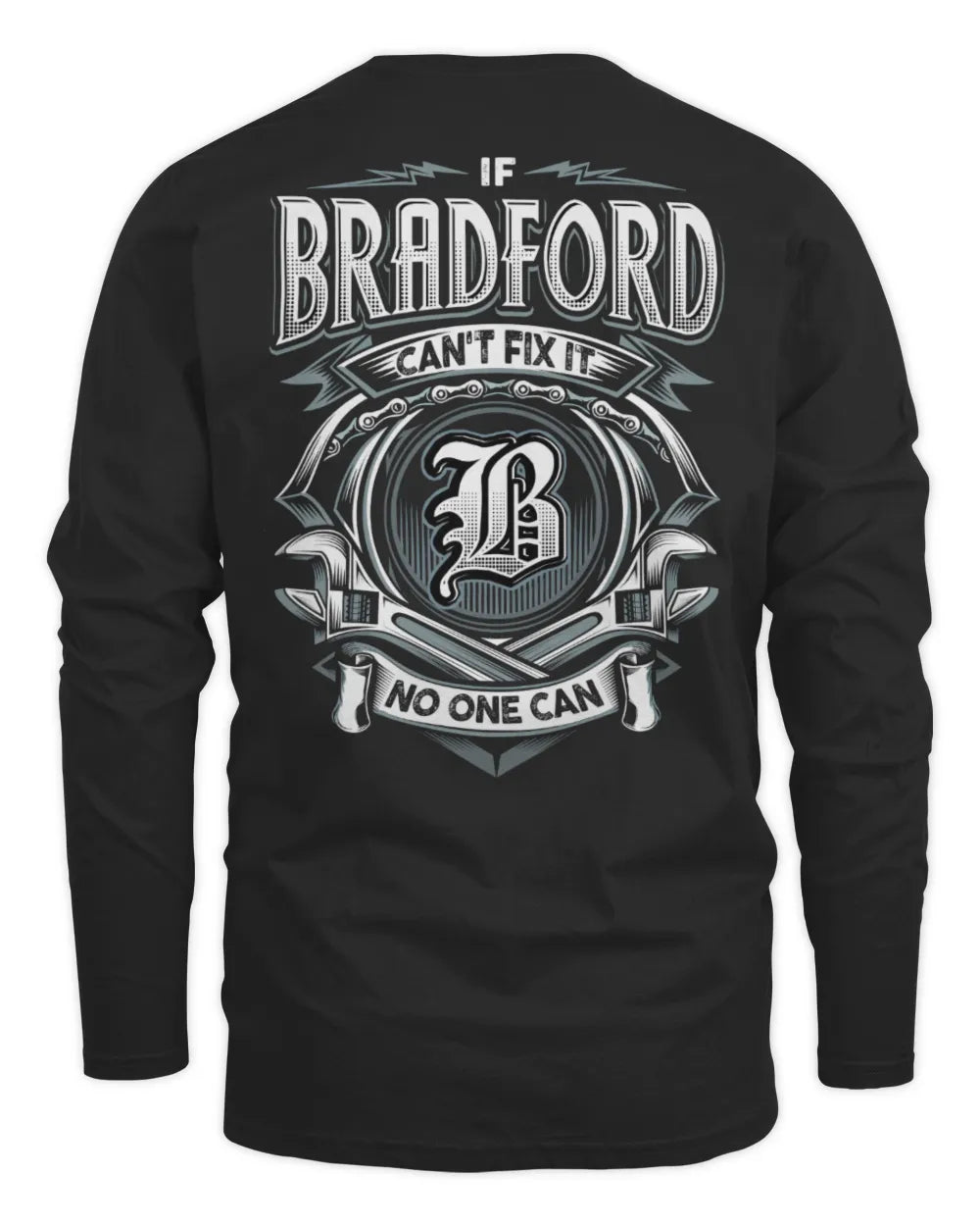 BRADFORD AP81-K4-626 - Personalized Ahmed Quote Apparel “If Ahmed Can't Fix It, No One Can” - Men's Long Sleeved T-Shirt - Black