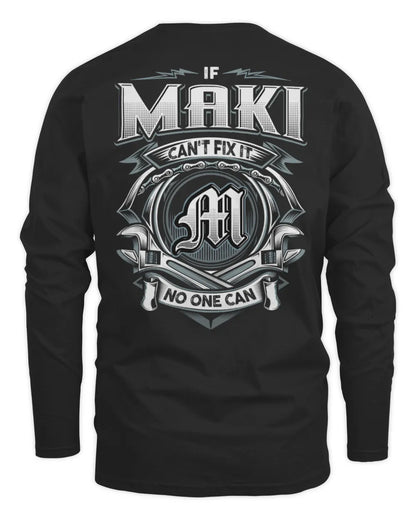 MAKI AP81-K4-626 - Personalized Ahmed Quote Apparel “If Ahmed Can't Fix It, No One Can” - Men's Long Sleeved T-Shirt - Black