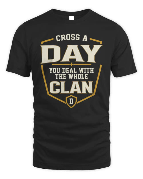 DAY NT1-K008 Cross A/An NAME, You Deal With the Whole Clan | Personalized Vintage T-Shirt - Unisex Standard T-Shirt - Black