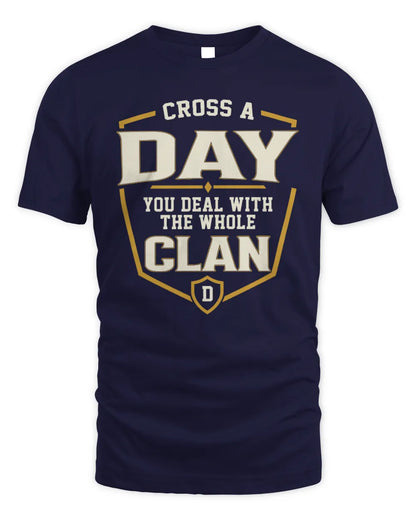 DAY NT1-K008 Cross A/An NAME, You Deal With the Whole Clan | Personalized Vintage T-Shirt - Unisex Standard T-Shirt - Navy