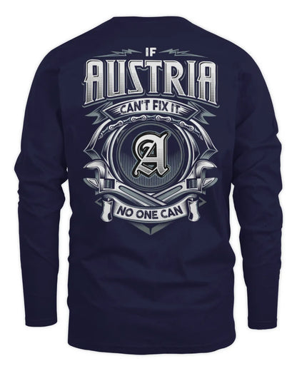 AUSTRIA AP81-K4-626 - Personalized Ahmed Quote Apparel “If Ahmed Can't Fix It, No One Can” - Men's Long Sleeved T-Shirt - Navy
