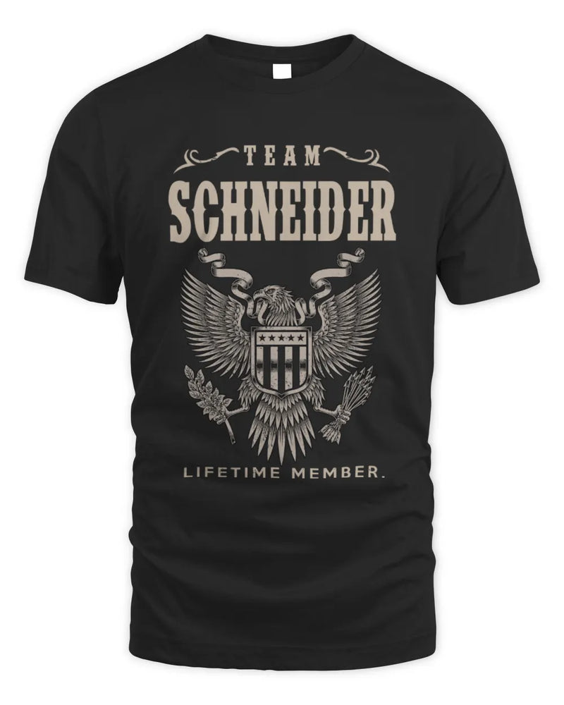 SCHNEIDER TP06-K82 – Personalized Classic Style Apparel “Team NAME Lifetime Member” - Unisex Standard T-Shirt - Black